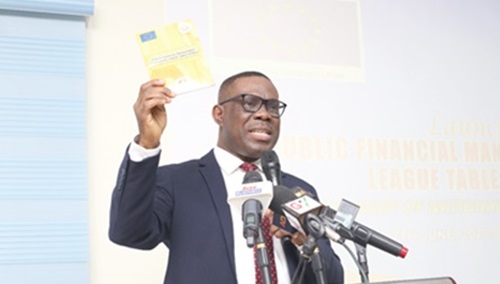 Dr Eric Oduro Osae (left), United Nations Audit Advisor, delivering the keynote address and launch of the public financial management compliance document. Picture: BENEDICT OBUOBI Dr Eric Oduro Osae (left), United Nations Audit Advisor, delivering the keynote address and launch of the public financial management compliance document. Picture: BENEDICT OBUOBI