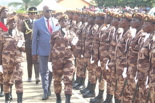 Ebenezer Terlabi, Deputy Minister for the Interior, inspecting the parade at the Prisons Officiers Training School in Accra. Picture: ESTHER ADJORKOR ADJEI Ebenezer Terlabi, Deputy Minister for the Interior, inspecting the parade at the Prisons Officiers Training School in Accra. Picture: ESTHER ADJORKOR ADJEI