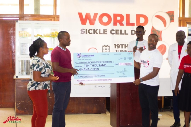 Stephen Essoun Foundation donates to Shai Osudoku District Hospital to mark World Sickle Cell Day