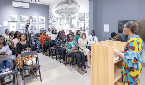 Ewurama Bennin (right), the Programme Manager of the Central Leadership Programme, addressing the participants.Picture: EDNA SALVO KOTEY