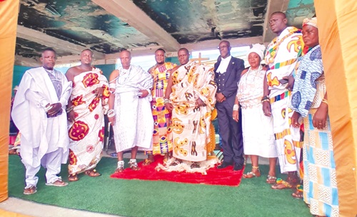 Justice A.W.K. Nawurah, the Somanya High Court Judge, with the new council members