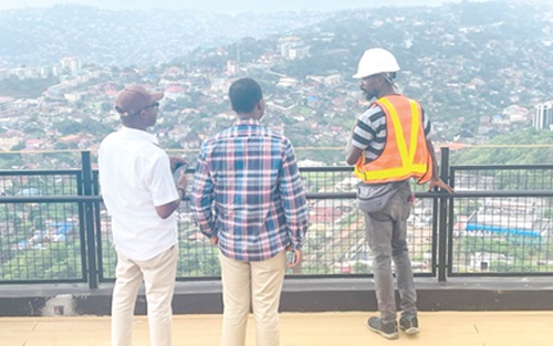 The almost completed Leicester Peak viewing deck offers sweeping views of Freetown The almost completed Leicester Peak viewing deck offers sweeping views of Freetown