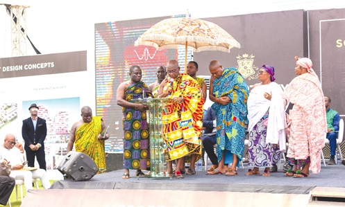 Nana Prof. Oheneba Boachie-Adjei Woahene II, Hiahene, delivering Otumfuo Osei Tutu II’s address at the event Nana Prof. Oheneba Boachie-Adjei Woahene II, Hiahene, delivering Otumfuo Osei Tutu II’s address at the event