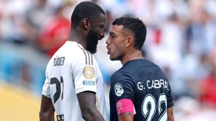 Antonio Rüdiger (left) and Gustavo Cabral (right) clash during the Real Madrid vs. Pachuca game at the FIFA Club World Cup. Richard Pelham/Getty Images Antonio Rüdiger (left) and Gustavo Cabral (right) clash during the Real Madrid vs. Pachuca game at the FIFA Club World Cup. Richard Pelham/Getty Images