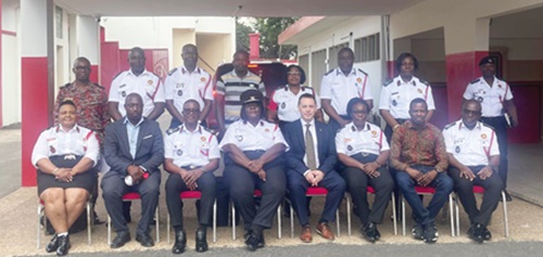 Fire officers and officials from Ulster University after the workshop
