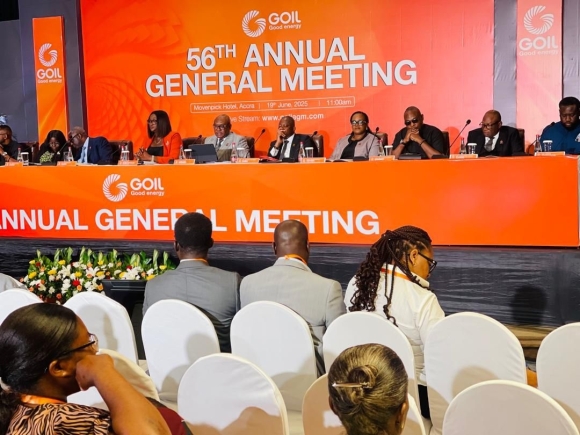 • Edward Abambire Bawa (5th from right), MD, Goil PLC, Nana Philip Archer (6th from right), Board Chairman, Goil PLC, with other directors of the board at the AGM Goil PLC posts GH¢84.7m profit