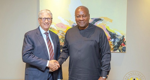 President John Mahama (right) with Bill Gates President John Mahama (right) with Bill Gates