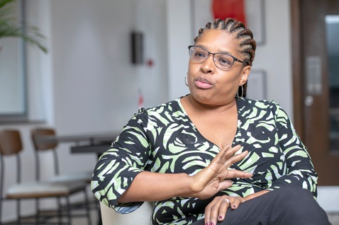 Myriam Montrat, Canadian High Commissioner to Ghana, speaking during the interview. Picture: DOUGLAS ANANE-FRIMPONG