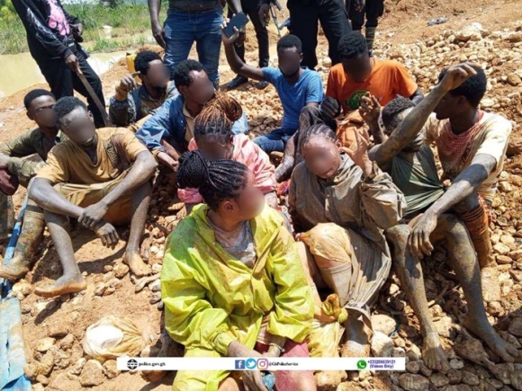 15 arrested in anti-galamsey operation at Manso Adubia, weapons seized