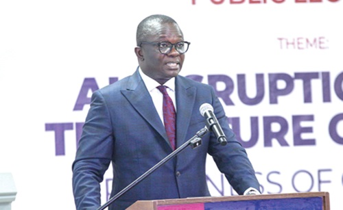 Dr Bryan Acheampong delivering the lecture Dr Bryan Acheampong delivering the lecture