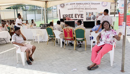 Some of the pupils undergoing screening