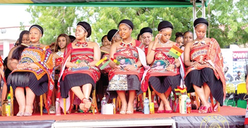 Some members of the Eswatini entourage seated on the dais