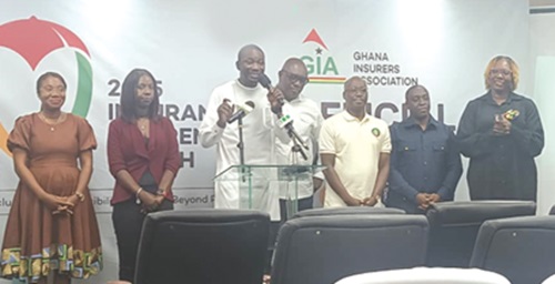 Nashiru Iddrisu (arrowed), 1st Vice-President of GIA, launching the initiative. With him are some members of the association Nashiru Iddrisu (arrowed), 1st Vice-President of GIA, launching the initiative. With him are some members of the association
