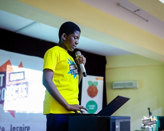 12-year-old Phil-Manuel Kpobi, a student from Sterling International School 