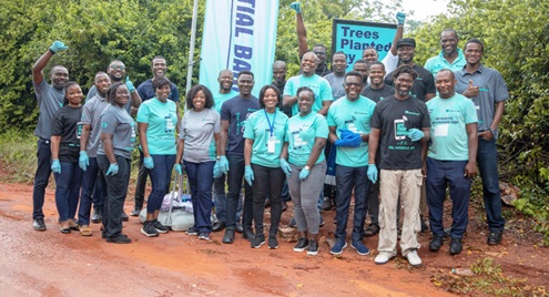 Some staff of Prudential Bank before the exercise Some staff of Prudential Bank before the exercise
