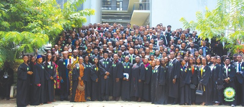 Dignitaries and matriculants after the ceremony