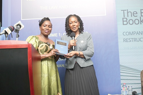Efua Ghartey (right), President, Ghana Bar Association, and Justice Afia Serwah Asare Botwe, Justice of the Supreme Court launching the Companies, Corporate Insolvency and Restructuring book. Picture: BENEDICT OBUOBI Efua Ghartey (right), President, Ghana Bar Association, and Justice Afia Serwah Asare Botwe, Justice of the Supreme Court launching the Companies, Corporate Insolvency and Restructuring book. Picture: BENEDICT OBUOBI