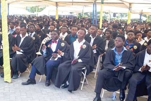 Prof. Emmanuel Ohene Afoakwa (inset), VC, GTUC, addressing the matriculants Prof. Emmanuel Ohene Afoakwa (inset), VC, GTUC, addressing the matriculants