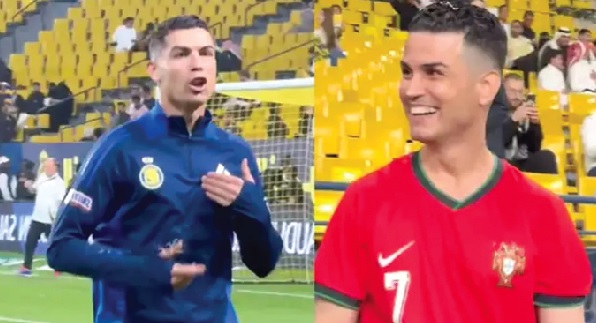 Cristiano Ronaldo (left) and his lookalike Cristiano Ronaldo (left) and his lookalike