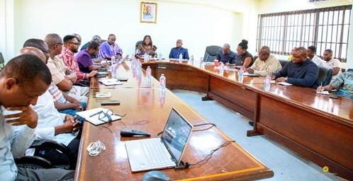 Elizabeth Ofosu-Adjare, Minister of Trade, Agribusiness and Industry, addressing members of the committee and representatives of cement manufacturing companies Elizabeth Ofosu-Adjare, Minister of Trade, Agribusiness and Industry, addressing members of the committee and representatives of cement manufacturing companies