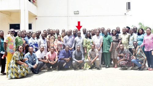 Kwame Kpekpena (arrowed), acting Managing Director of the ECG, and some management members with the leadership of organised labour Kwame Kpekpena (arrowed), acting Managing Director of the ECG, and some management members with the leadership of organised labour