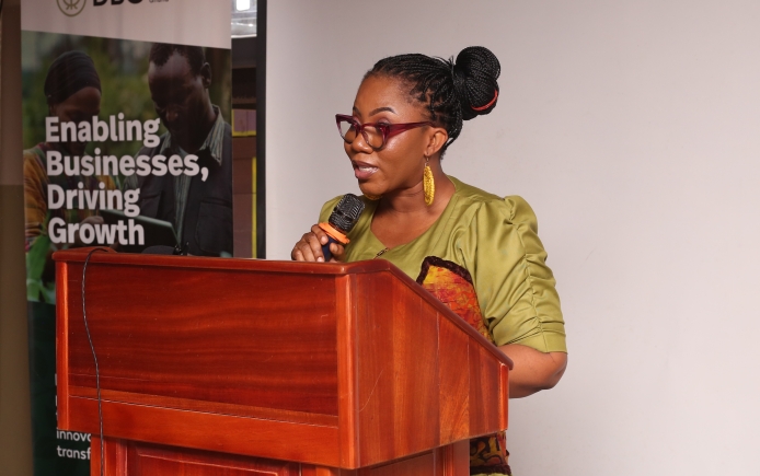 Emma Efua Tandoh (inset), Founder, Out Spoken Edge, speaking at the event Emma Efua Tandoh (inset), Founder, Out Spoken Edge, speaking at the event