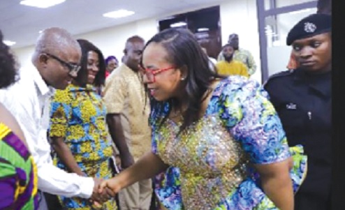 Linda Ocloo, Greater Accra Regional Minister, with her staff Linda Ocloo, Greater Accra Regional Minister, with her staff
