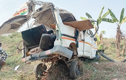 The state of the mangled vehicle after the accident The state of the mangled vehicle after the accident