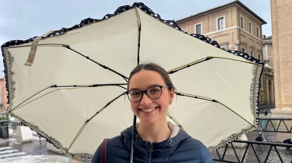 Arianna, a student from Piacenza in Italy, said she had been "really concerned" about the Pope's health Arianna, a student from Piacenza in Italy, said she had been "really concerned" about the Pope's health