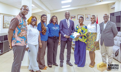 Haruna Iddrisu (4th from right), Minister of Education, with the delegation from GSTEP Haruna Iddrisu (4th from right), Minister of Education, with the delegation from GSTEP