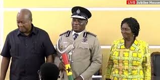 Mahama calls for better welfare for Police officers at IGP swearing-in