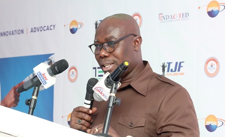 Dr Samuel Antwi Takyi, Director of ICT, Ministry of Communication, Digital Technology and Innovation giving an address. Dr Samuel Antwi Takyi, Director of ICT, Ministry of Communication, Digital Technology and Innovation giving an address.