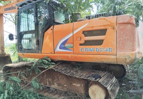 One of the excavators impounded by the taskforce One of the excavators impounded by the taskforce
