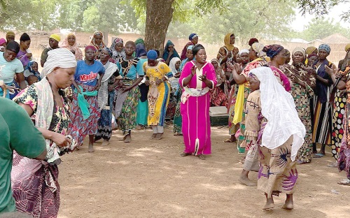 The indigenes performing a cultural dance