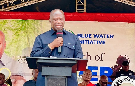 Armah-Kofi Buah, Minister of Lands, speaking at the launch of the Blue Water Initiative Armah-Kofi Buah, Minister of Lands, speaking at the launch of the Blue Water Initiative