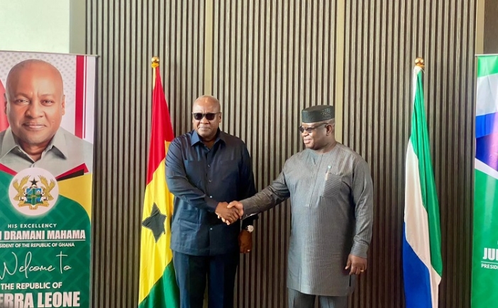 Mahama holds bilateral talks with Sierra Leone’s President Bio on trade and development