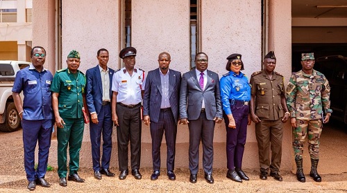 Godwin Kudzo Tameklo (middle), CE, NPA, with Joseph Addae Akwaboah (4th from right), Bono Regional Minister, and members of the Bono REGSEC Godwin Kudzo Tameklo (middle), CE, NPA, with Joseph Addae Akwaboah (4th from right), Bono Regional Minister, and members of the Bono REGSEC