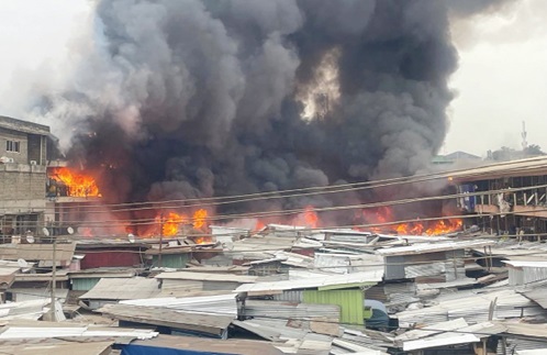 The market during the fire incident