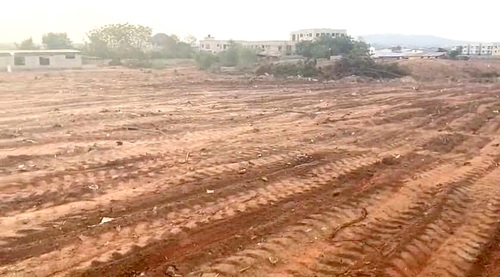 An encroached portion of the land designated for the construction of an Electron Beam Irradiation facility graded by some individuals