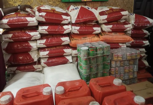 Some of the items donated by Nii Tackie Teiko Tsuru ll, Ga Mantse. Inset: Nii Adote Otintor 