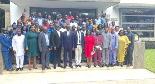 Haruna Iddrisu (front roll: 6th from left), Education Minister, with the principal of colleges, Prof. Ahmed Jinapor (5th from left), Director-General, GTEC, and other officials from the ministry after the meeting Haruna Iddrisu (front roll: 6th from left), Education Minister, with the principal of colleges, Prof. Ahmed Jinapor (5th from left), Director-General, GTEC, and other officials from the ministry after the meeting