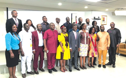 Kwabena Mintah Akandoh (5th from right),   Minister of Health, with some participants 