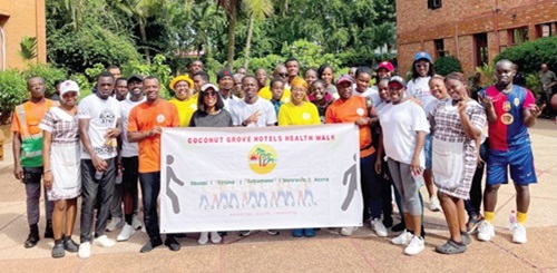 Employees of Coconot Grove Regency Hotel after the walk Employees of Coconot Grove Regency Hotel after the walk