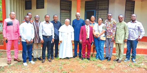 Most Rev. Peter Paul Y. Angkyier (arrowed), Bishop of Damongo Diocese, with members of the Parliamentary Select Committee and health officials of the Directorate Most Rev. Peter Paul Y. Angkyier (arrowed), Bishop of Damongo Diocese, with members of the Parliamentary Select Committee and health officials of the Directorate
