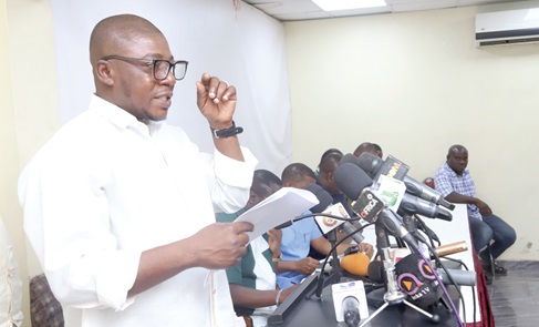 Awudu Ishak (left), General Secretary, Peoples National Congress, addressing the press conference. Picture: SAMUEL TEI ADANO Awudu Ishak (left), General Secretary, Peoples National Congress, addressing the press conference. Picture: SAMUEL TEI ADANO