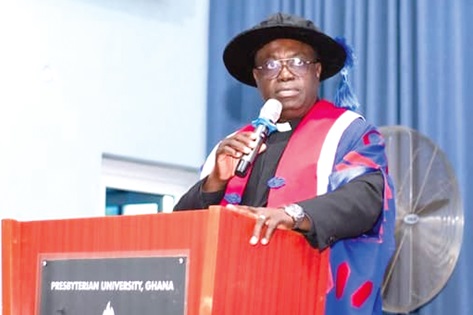 Rt. Rev. Dr Abraham Nana Opare-Kwakye (right), Moderator of the General Assembly of the Presbyterian Church of Ghana, addressing the graduation ceremony Rt. Rev. Dr Abraham Nana Opare-Kwakye (right), Moderator of the General Assembly of the Presbyterian Church of Ghana, addressing the graduation ceremony