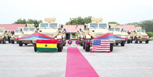 The armoured vehicles that were donated to the Ghana Armed Forces