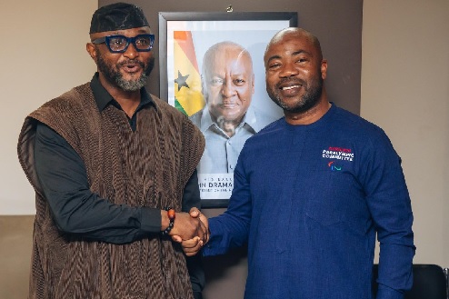 Samson Deen (right), President of the African Paralympic Committee with Yaw Ampofo Ankra, DG, NSA Samson Deen (right), President of the African Paralympic Committee with Yaw Ampofo Ankra, DG, NSA