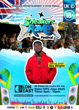 Sneakers Rave Festival set for June 13 in London with Ghana’s Bla Blight as special guest