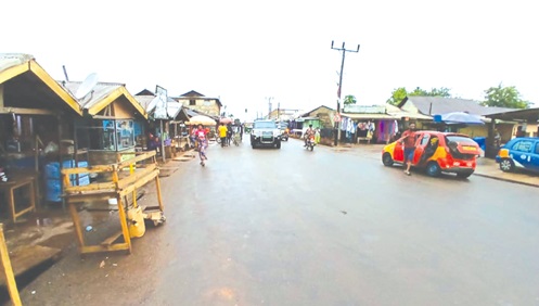 The Abomosu town on a rainy day The Abomosu town on a rainy day